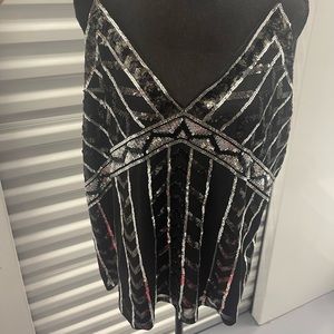 Express strappy silver sequin tank top
